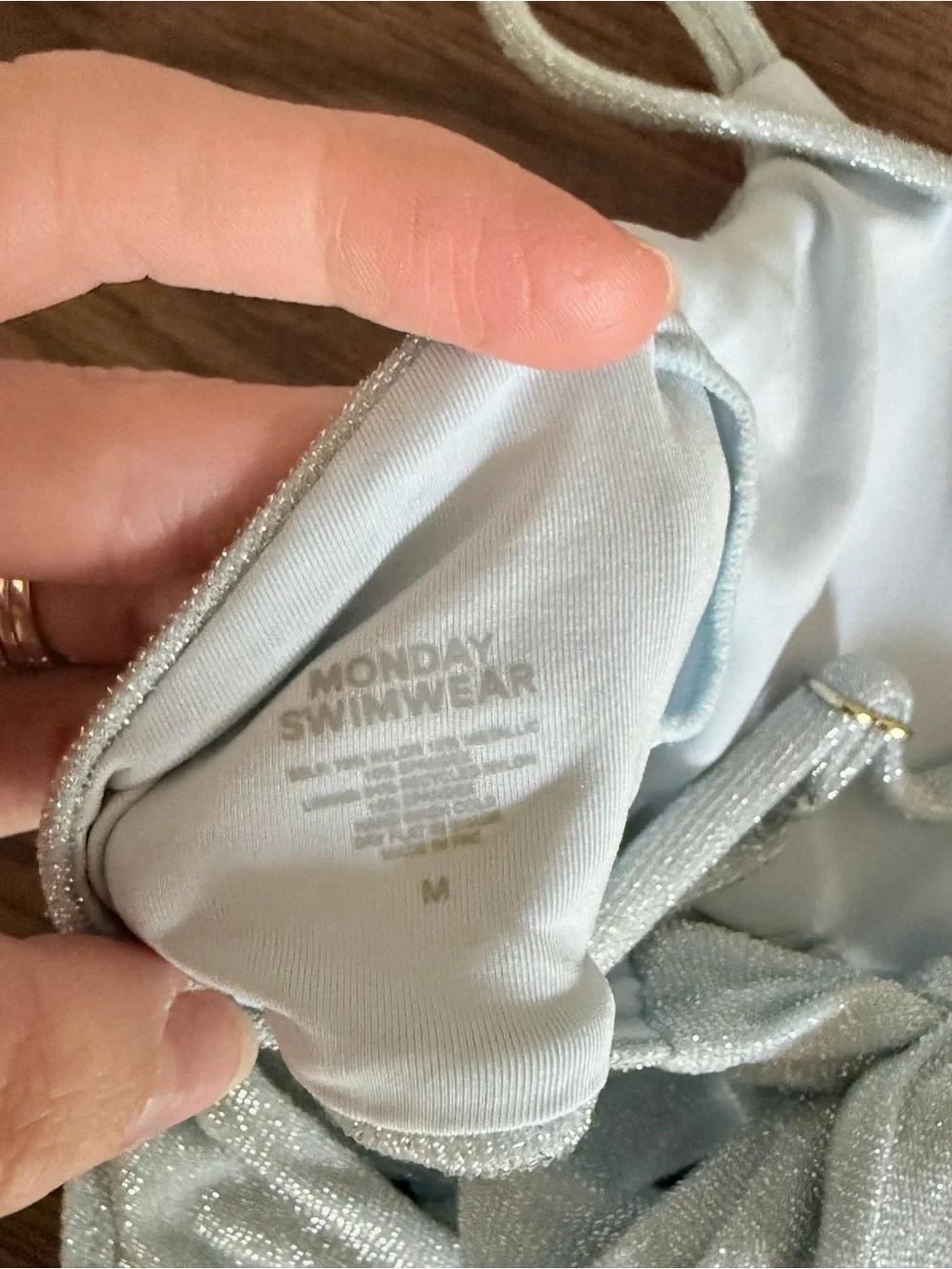 Monday Swimwear Sparkle Pale Blue Tie-Side Bikini